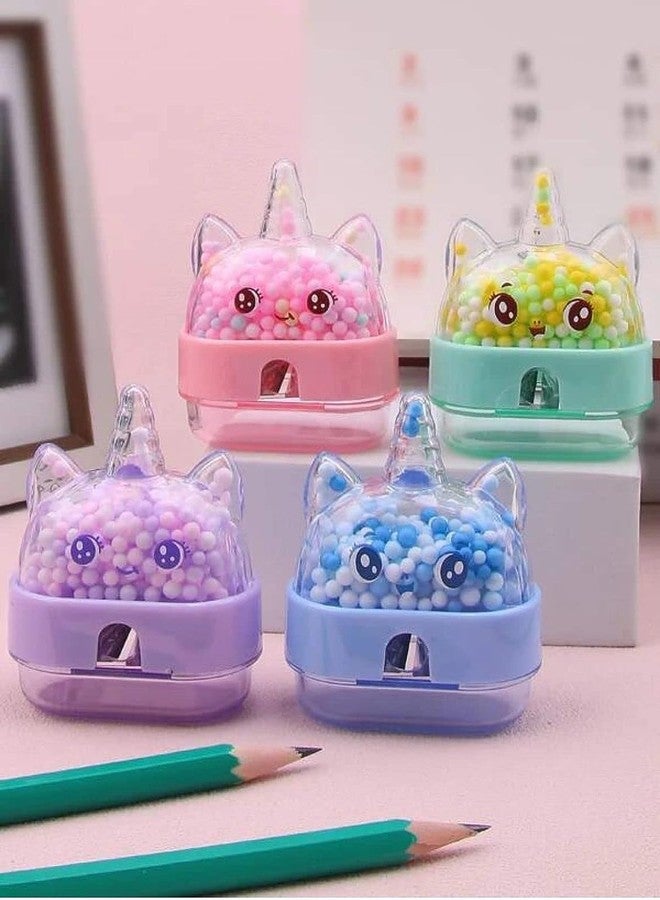 Radiance™ Cute Unicorn Pencil Sharpener for Kids | Manual Cartoon Sharpener for Girls & Boys | School & Classroom Supplies, Birthday Party Favors & Return Gifts | Pack of 4 - Image 1